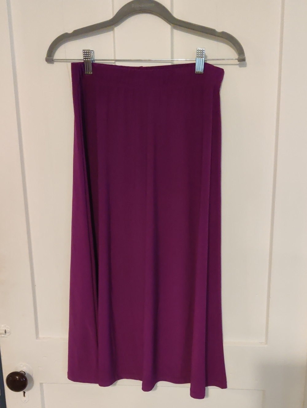 Ashley Blue Purple Midi Skirt - Stretch Jersey Flow
